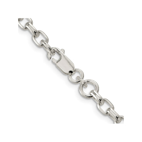 925 White Gold 4.4 mm Polished Chain Necklace, Solid alternate angle