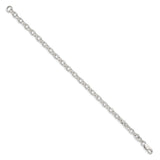 925 White Gold 4.4 mm Polished Chain Bracelet, Solid