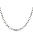 925 White Gold 5 mm Polished Chain Necklace, Solid