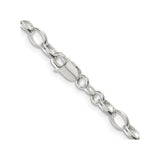 925 White Gold 5 mm Polished Chain Necklace, Solid alternate angle