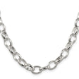 925 White Gold 8 mm Polished Chain Necklace, Solid