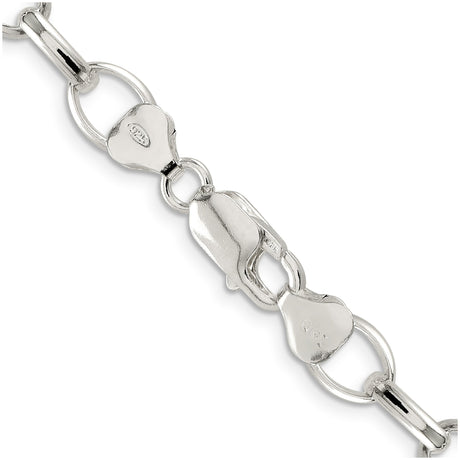 925 White Gold 8 mm Polished Chain Necklace, Solid alternate angle