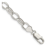 925 White Gold 8 mm Polished Chain Bracelet, Solid shown for scale