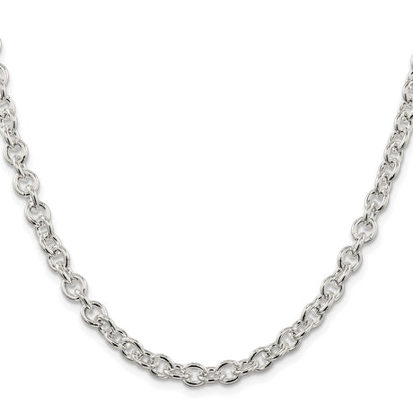 925 White Gold 6.1 mm Polished Chain Necklace