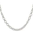 925 White Gold 6.1 mm Polished Chain Necklace, Solid