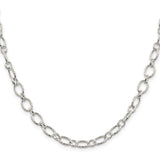 925 White Gold 6.1 mm Polished Chain Necklace, Solid