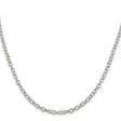 925 White Gold 3.75 mm Polished Chain Necklace, Solid