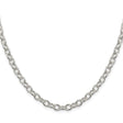 925 White Gold 5.75 mm Polished Chain Necklace, Solid