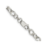 925 White Gold 5.75 mm Polished Chain Necklace, Solid alternate angle