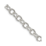 925 White Gold 5.75 mm Polished Chain Necklace, Solid detail view