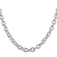 925 White Gold 6.8 mm Polished Chain Necklace, Solid
