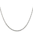 925 White Gold 1.75 mm Singapore Chain Necklace, Polished