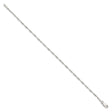 925 White Gold 1.75 mm Singapore Chain Anklet, Polished
