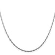 925 White Gold 1.75 mm Singapore Chain Necklace, Polished