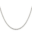 925 White Gold 2 mm Singapore Chain Necklace, Polished