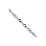 925 White Gold 2 mm Singapore Chain Necklace, Polished alternate angle
