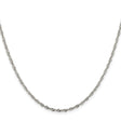 925 White Gold 2 mm Singapore Chain Necklace, Polished
