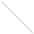 925 White Gold 4 mm Figaro Chain Anklet, Polished