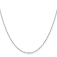 925 White Gold 1.2 mm Figaro Chain Necklace, Polished