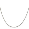 925 White Gold 1.4 mm Figaro Chain Necklace, Polished
