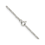 925 White Gold 1.4 mm Figaro Chain Necklace, Polished alternate angle