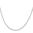 925 White Gold 1.75 mm Figaro Chain Necklace, Polished
