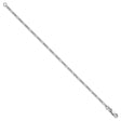 925 White Gold 2.25 mm Figaro Chain Bracelet, Polished