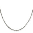 925 White Gold 2.5 mm Figaro Chain Necklace, Polished
