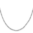 925 White Gold 2.5 mm Figaro Chain Necklace, Polished