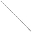 925 White Gold 2.5 mm Figaro Chain Bracelet, Polished