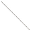 925 White Gold 3.5 mm Figaro Chain Anklet, Polished