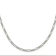 925 White Gold 3.5 mm Figaro Chain Necklace, Polished