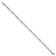 925 White Gold 3.5 mm Figaro Chain Anklet, Polished