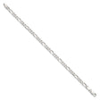 925 White Gold 4.5 mm Figaro Chain Bracelet, Polished