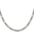 925 White Gold 5.5 mm Figaro Chain Necklace, Polished