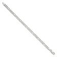 925 White Gold 5.5 mm Figaro Chain Anklet, Polished