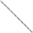 925 White Gold 5.5 mm Figaro Chain Anklet, Solid