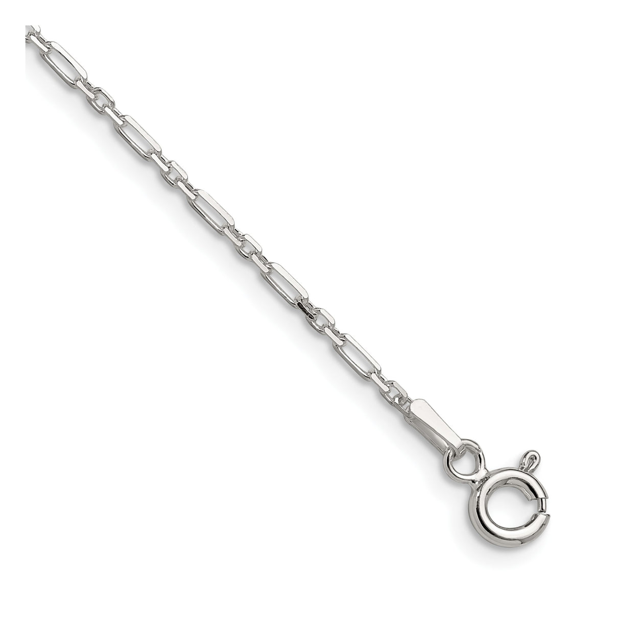 925 White Gold 1.75 mm Polished Chain Necklace detail view