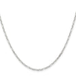 925 White Gold 2 mm Polished Chain Necklace