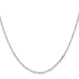 925 White Gold 2 mm Polished Chain Necklace
