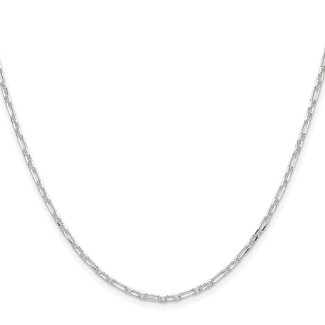 925 White Gold 2 mm Polished Chain Necklace