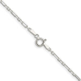 925 White Gold 2 mm Polished Chain Necklace alternate angle