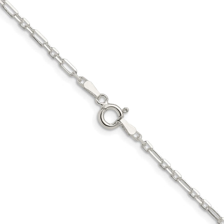 925 White Gold 2 mm Polished Chain Necklace alternate angle