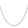 925 White Gold 3 mm Polished Chain Necklace