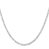 925 White Gold 3 mm Polished Chain Necklace