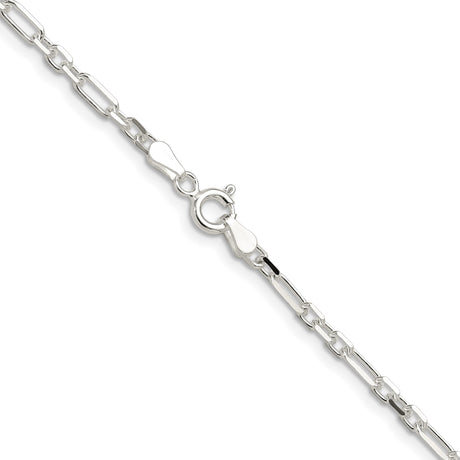 925 White Gold 3 mm Polished Chain Necklace alternate angle