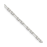 925 White Gold 3 mm Polished Chain Necklace detail view