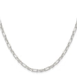 925 White Gold 4 mm Polished Chain Necklace