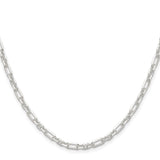 925 White Gold 4 mm Polished Chain Necklace