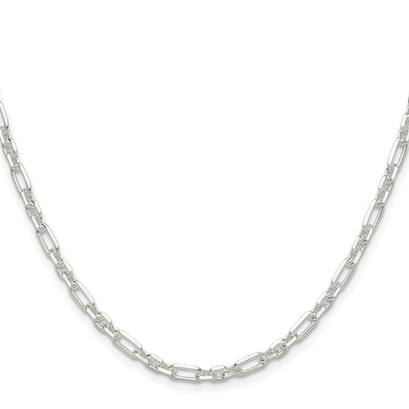 925 White Gold 4 mm Polished Chain Necklace